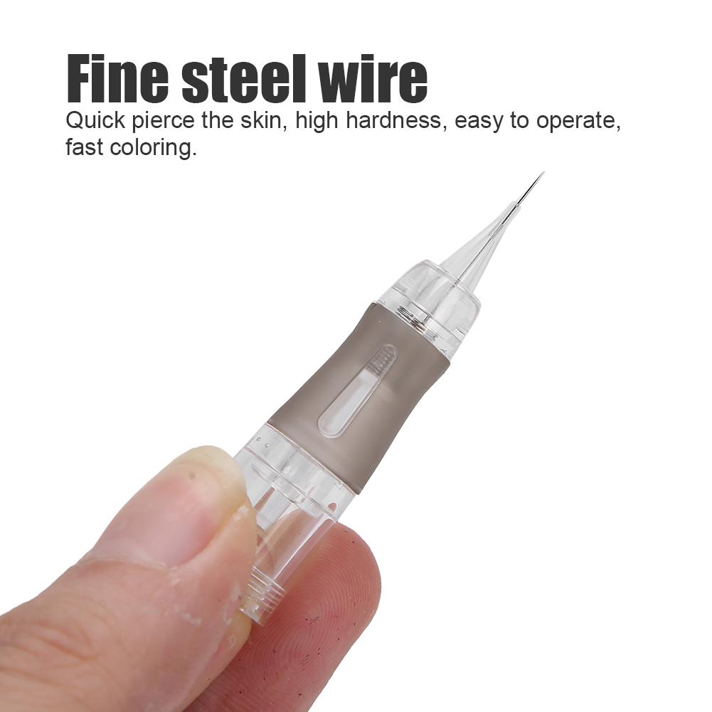 10pcs Disposable Eyebrow Tattoo Needles Transparent Microblading SemiPermanent Makeup Cartridge Needles
