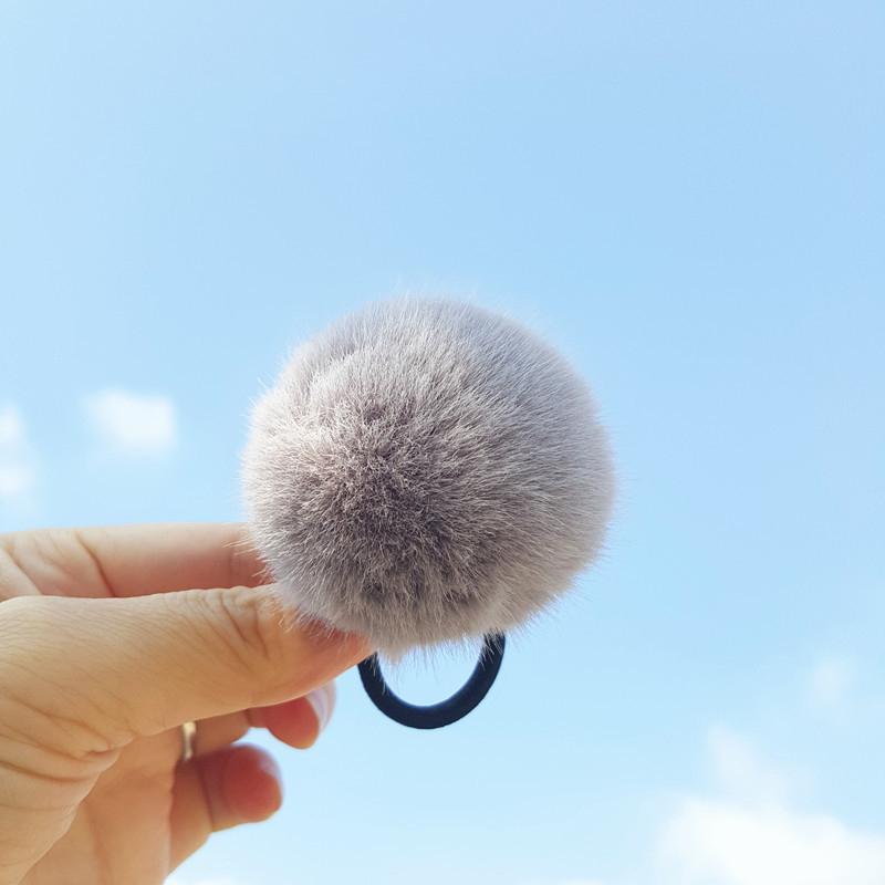 Candy Color Imitation Rabbit Fur Pompoms Elastic Hair Rubber Band Scrunchie Women Plush Hair Rope Autumn Winter Hair Accessories