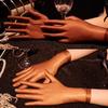 Women Oil Glossy Tight Stocking Gloves Sexy High Elastic Transparent Ultra-Thin Clubwear Short Wrist Gloves