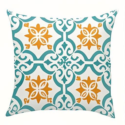 Colorful Floral Pattern Pillowcase ,Sofa Bedroom Cushion Cover, Single-sided Printing, Without Pillow Core