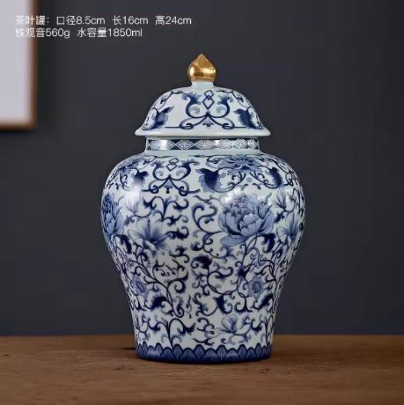 

Креативная расписная банка для украшения цветами, керамическая банка с уплотнением, влагонепроницаемая банка для хранения, домашняя бытовая банка для чая большой вместимости, хранение