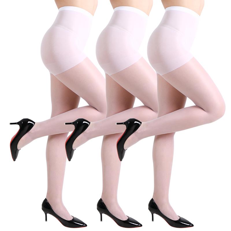 Kave 3 Paar Dames Sexy Ultra Dunne 20D Doorzichtige Panty's Control Top Panty's Met Versterkte Tenen Effen Kleur Hoge Taille Panty's Fit for 60-70kg gray