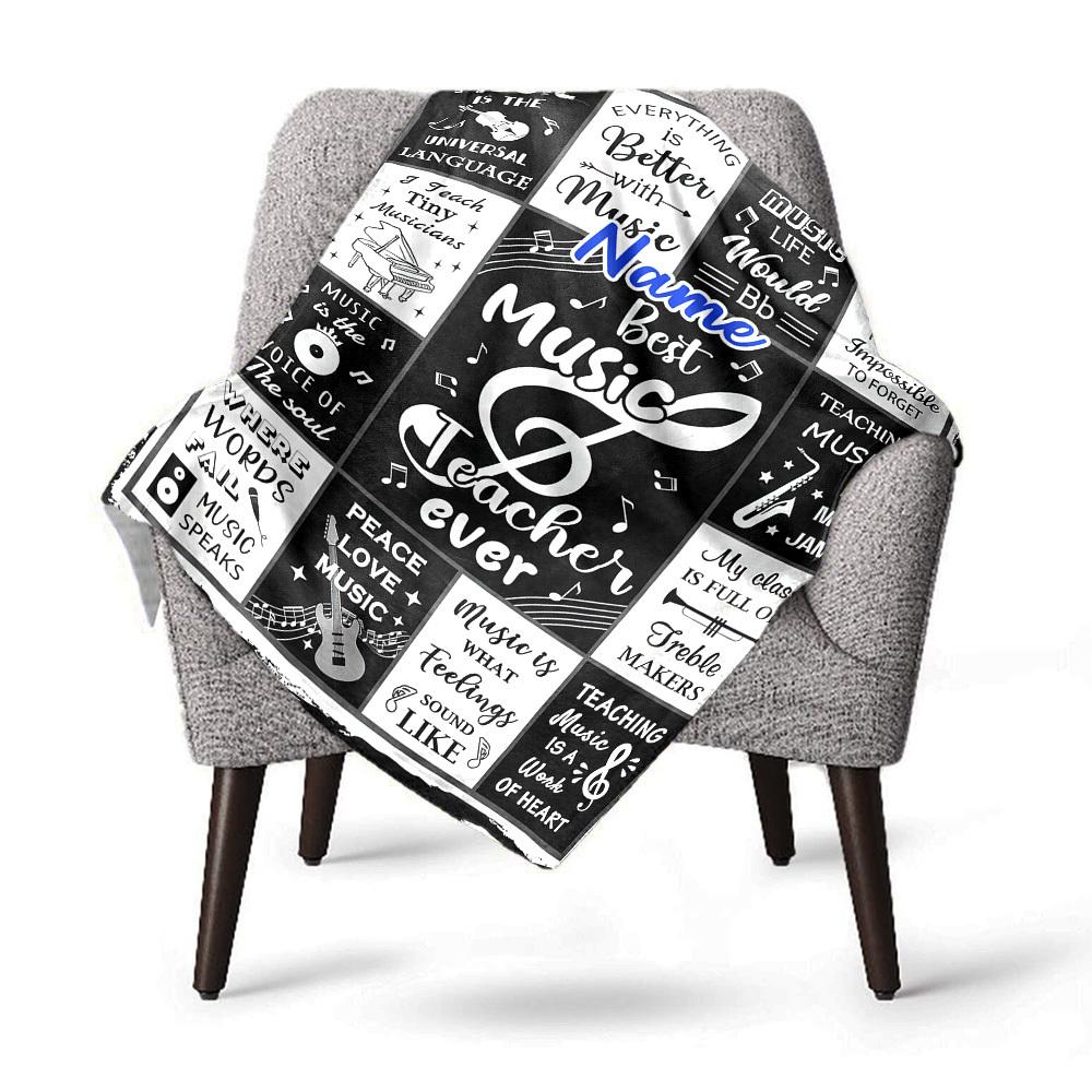 Music Teacher Blanket Custom Name Home Decor Soft Cozy For All Seasons Perfect Gift For Office Bed Living Room Picnics Sofas Birthdayst75