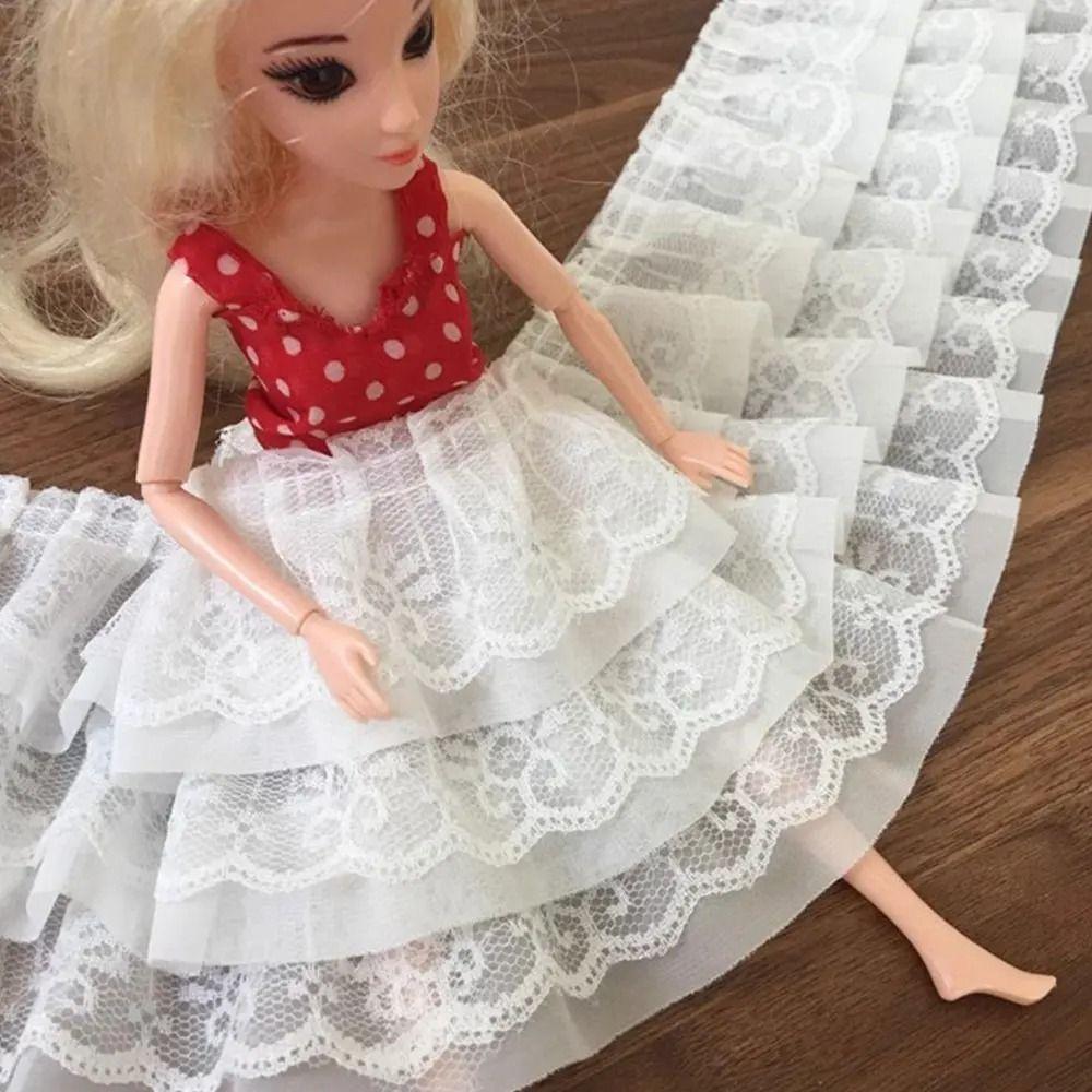 Dreilagiger Chiffon-Netzstoff 13 cm breit Tüll-Spitzenstoff DIY Kleid Bekleidung Kragen Nähen Dekoration