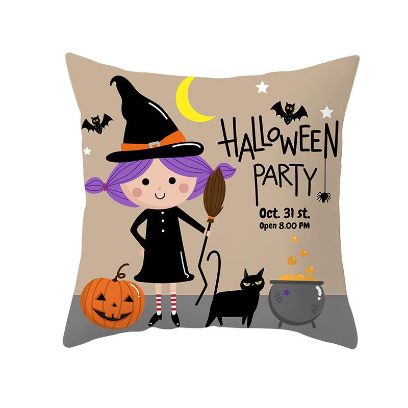 Funny Pumpkin Head Halloween Pillow Cover Home Furnishing Printed Living Room Sofa Cushion Cover Cushion Cover
