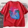 Heart Anatomy T Shirt Unisex Women Doctor Cardiologist TShirt Nursing Tees Causal Cotton Short Sleeve Round Neck Tshirt Clothing