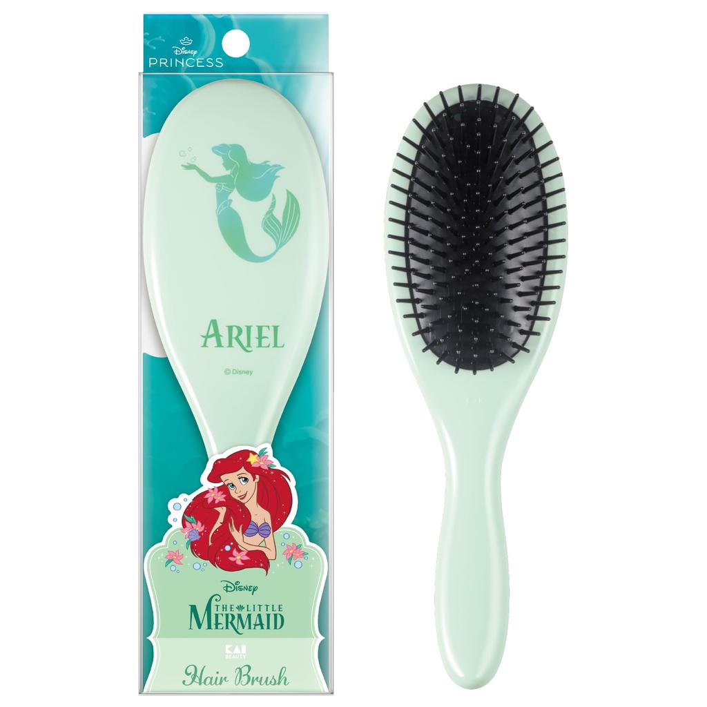 Kai Corporation Hairbrush Disney Princess Ariel Disney Poly Hairbrush Comfortable for Hair and Scalp L KK2106