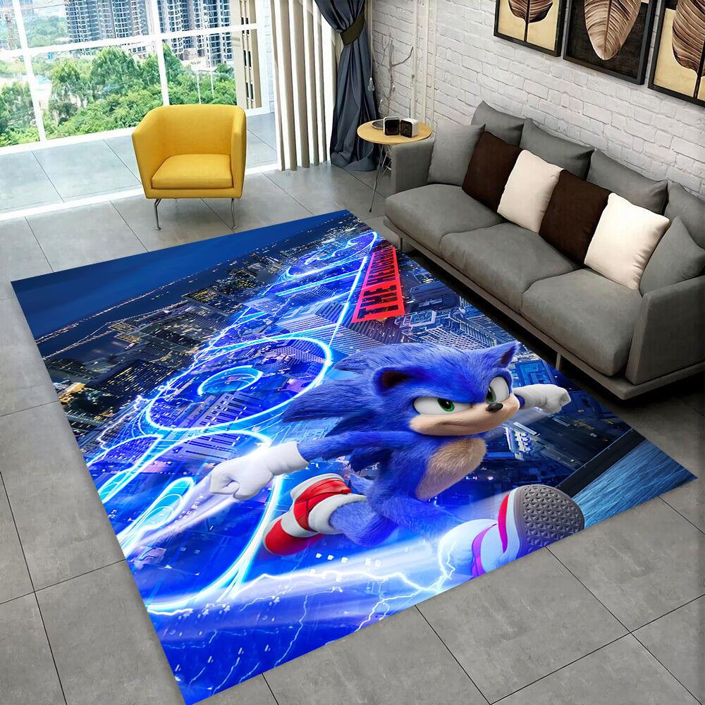 3D S-Sonics Game Cartoon Rug Carpet for Living Room Bedroom Decor,kids Play Non-slip Decoration for Sofa Doormat Christmas Gift