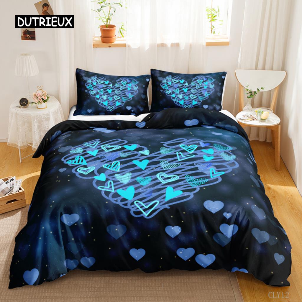 Romantic Duvet Cover Set Valentine Gift Rose Floral Bedding Queen King Size Polyester Quilt Cover