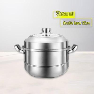 FATTBAO 32cm 2-lagiger Dampfgarer aus Edelstahl