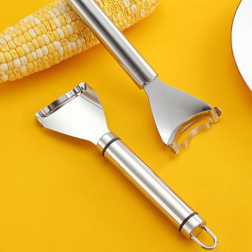 Stainless Steel Corn Peeler Serrated Edge Corn Thresher Manual Corn Planer Kitchen Utensil