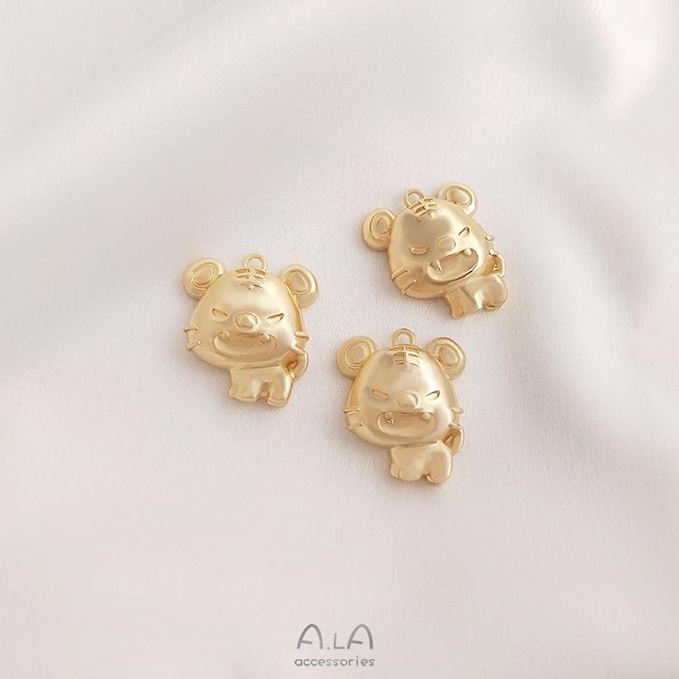 

Шарм-подвеска Год Тигра из 14-каратного золота с сохраняющим цвет покрытием: Милый кулон со знаком зодиака для браслета или ожерелья DIY.