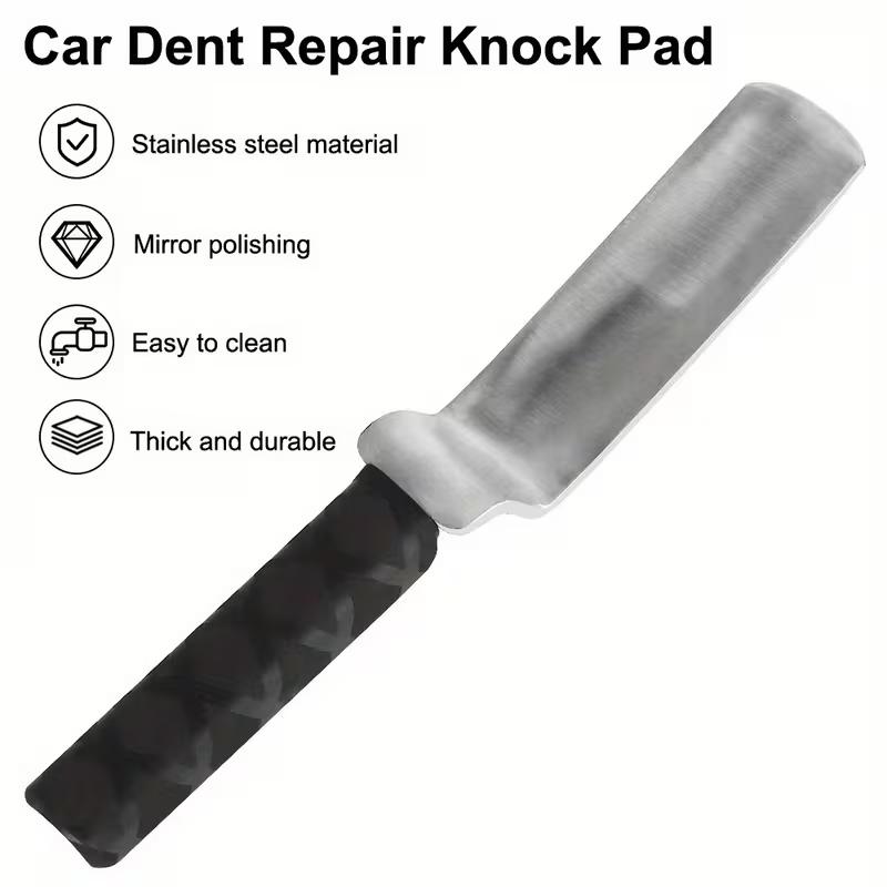 Car Dent Repair Tool Paintless Dent Repairing Knock pad Stainless Steel Backing Plate Rubber Handle Body Dent Removal Tool
