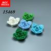 10pcs/lot MOC Bricks Plant Flower 4 Petals Compatible Assembles Particles 15469 Building Blocks Parts Story Bulk Model Toys