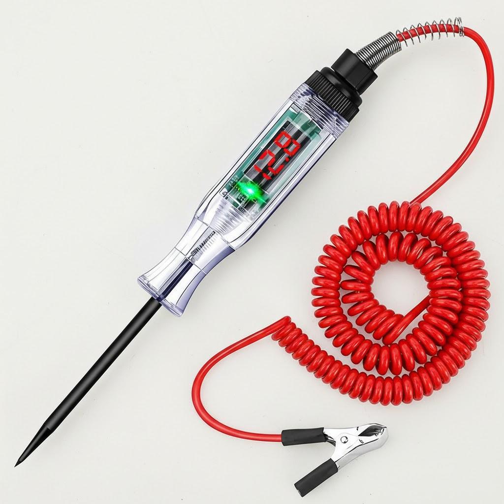 Digital Car Truck Voltage Circuit Tester 6V 24V Voltmeter Probe Pen Automobile Maintenance Tool
