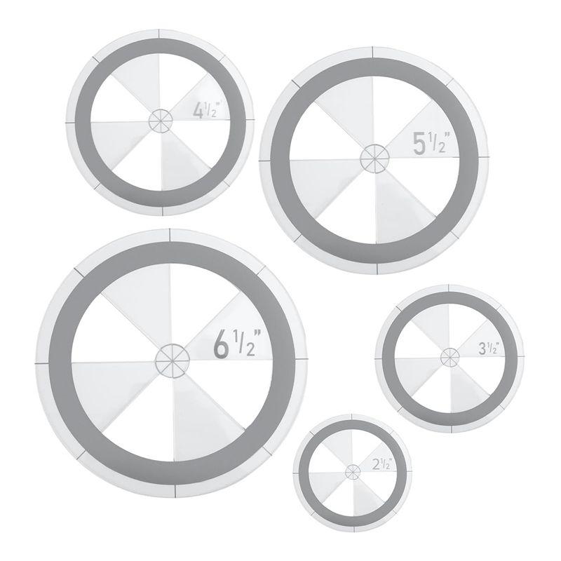 M-Modern-5 Pcs Circle Templates For Quilting Drafting Acrylic Round Quilt Circle Cutter Ruler