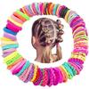 Dww-100 Mixed Hair Elastics for Girls, Stretchable Hair Elastics for Children, Mixed Color Hair Elastics for Girls and Women with Different Hairstyles