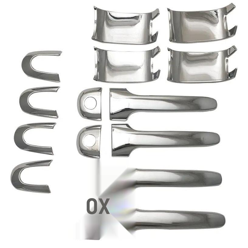 Compatible Exterior Accessories for 1996-2000 Toyota Noah: Rearview Mirror Covers, Door Handle Bowls, Handles, and Taillight Covers.