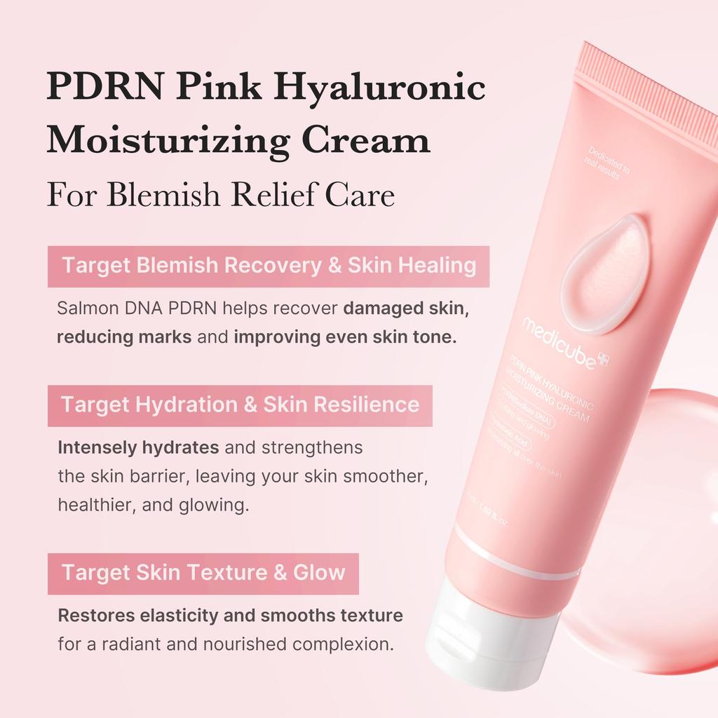 Medicube PDRN Pink Moisture Salmon Skin Korean Cosmetics Cream, Injection, Moisturizing, Barrier, Hydrating, Firming,