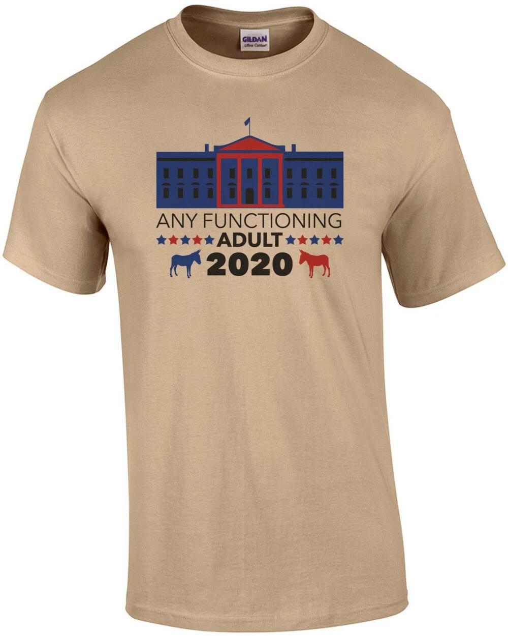 Any Functioning adult - 2020 - Funny 2020 Election Political T-Shirt 2XL