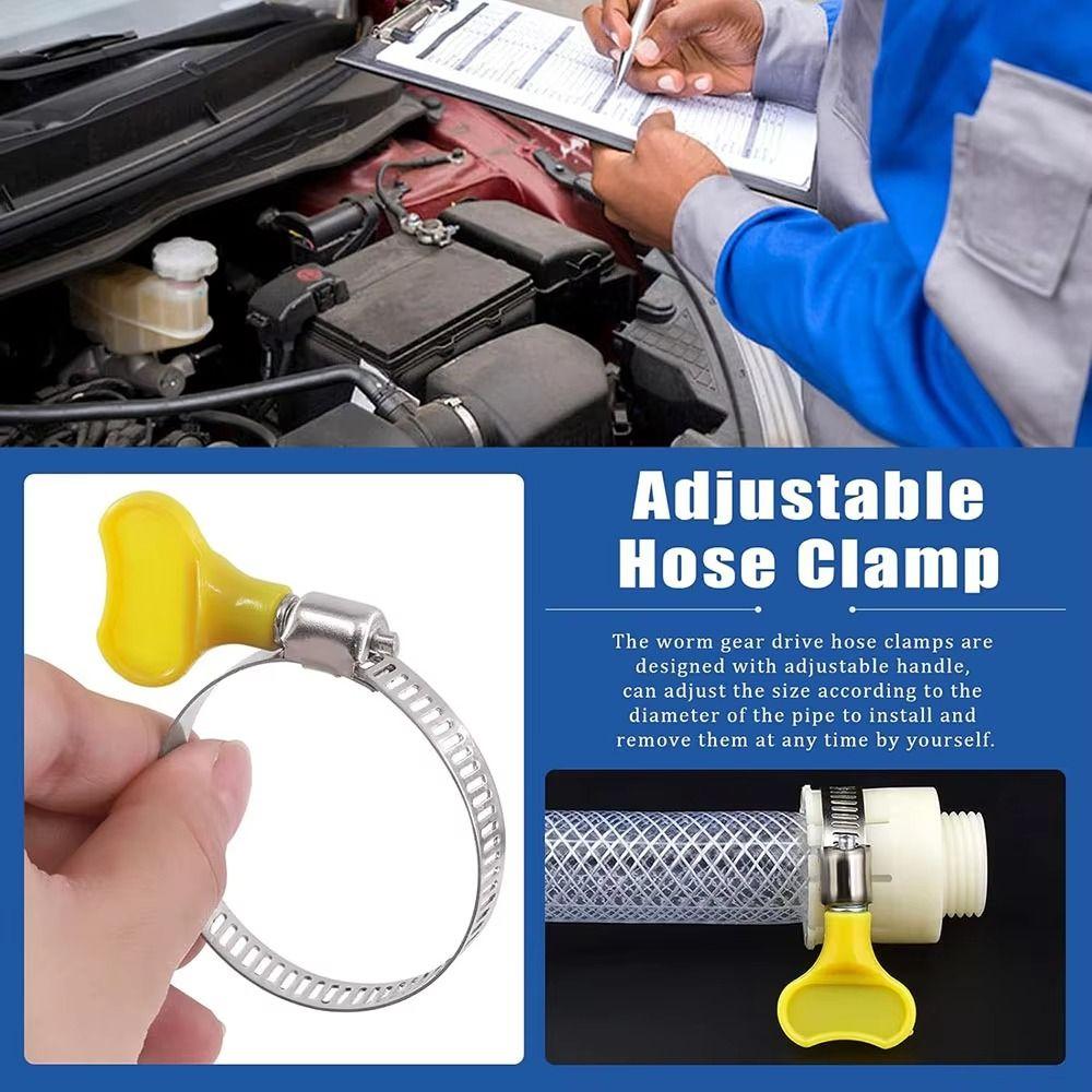 10 Pcs Powerful Fastener Stainless Steel Hose Clamp Adjustable Hose Clamp Sealing Clamps  Fuel Tube