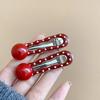 Dark Red Polka Dot Alloy Hairpin Cute Point Sweet Girls Women Duck Bill Clip Bangs Clip   Headwear Hair Accessories