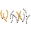 10pcs Stainless Steel Connectors Curved Tube for Jewelry Making Gold Color Straight Beads Bracelet Necklace DIY Jewelry Finding