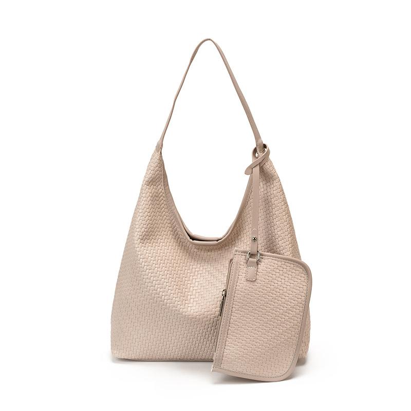 New Casual Retro Large-Capacity Tote Bag Women'S Popular Versatile Foreign-Style Woven Bucket Bag Shoulder Women'S Bag