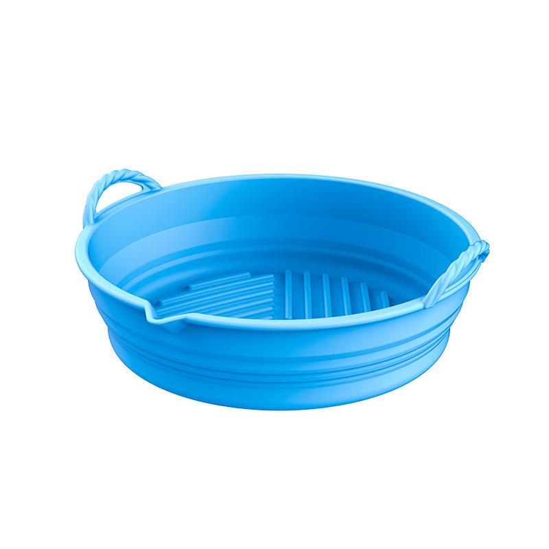 Air Fryer Silicon Basket About 20cm Round/square/rectangular Oven Baking Tray Foldable Reusable Silicone Pot Replacement Pan