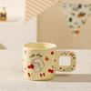Cute Pet Cartoon Animal Ceramic Cup Cube Mug High Looking Couple Drinking Water Cup Student Breakfast Cup Coffee Cup