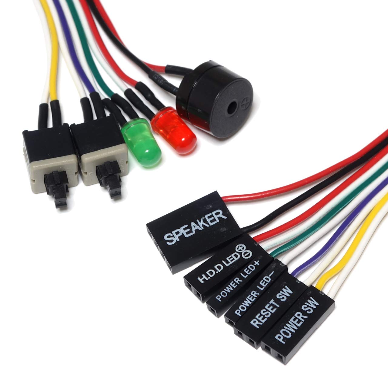 

Clam Works PC Motherboard Switch LED Cable 65cm Cores with KLB065X35 [10 Buzzer]