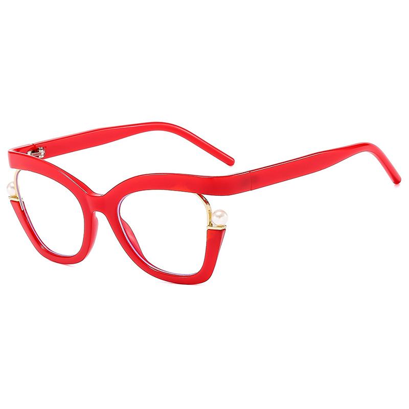Anti-blue Light Ladies Flat Pearl Decorative Glasses Frame