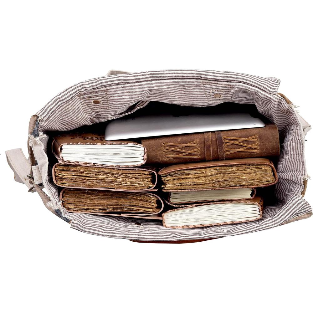 Bags SEL De MER Large Crossbody Bag & Cowhide Tote, Upcycled Canvas & Cowhid