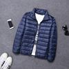 Men Autumn Winter Warm Lightweight Hooded Cotton Jacket Fashionable Short Casual Portable Stand Collar