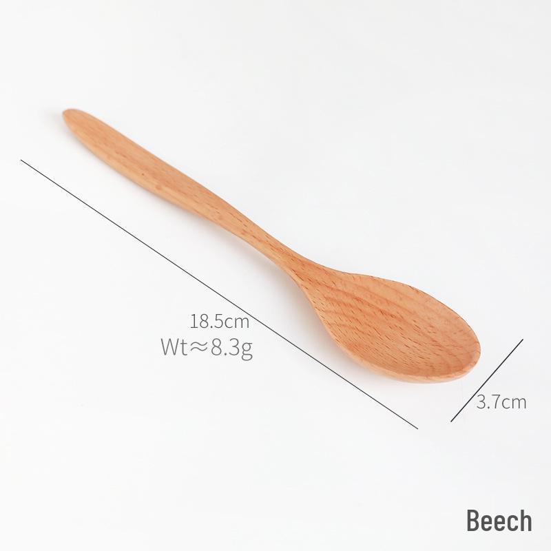 Japanese Beech Wood Long Handle Spoon for Coffee, Rice, and Soup