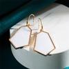 Exaggerated Super Flash Leather Earrings Rhombus Alloy Fashion Graceful