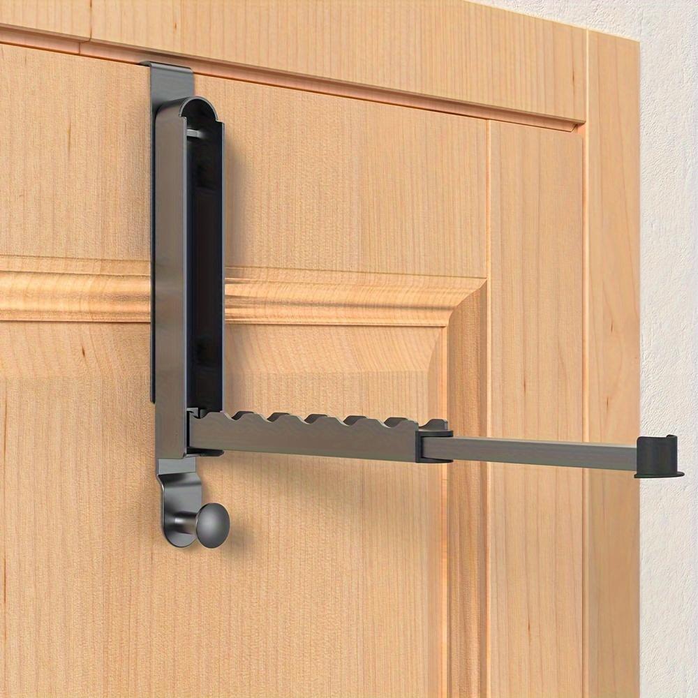 Space-Saving Folding Clothes Rack - Heavy Duty Aluminum Alloy, Over-the-Door Hanger with Retractable Rod for Easy Storage & Organization