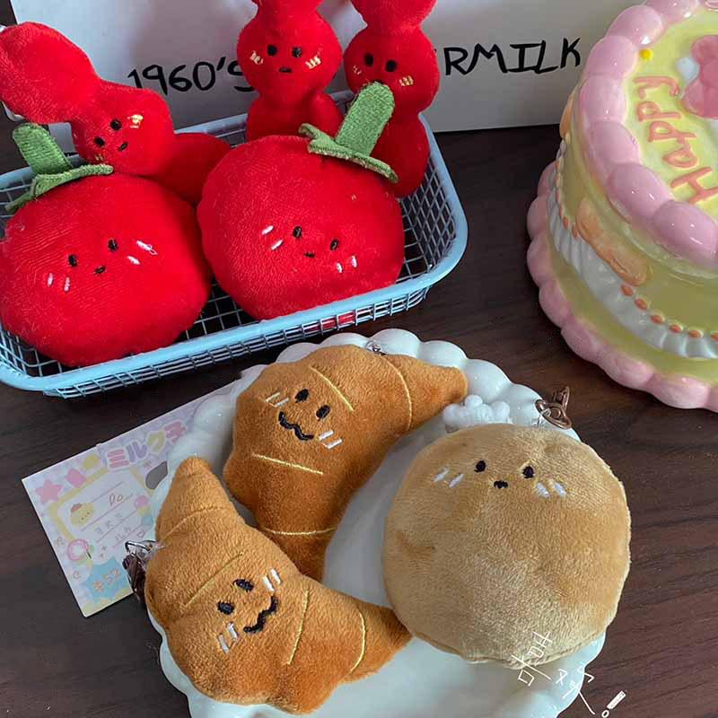 Breloc de păpușă de pluș drăguță de desene animate, breloc de chei pentru jocuri cu mâncare, breloc de chei pentru telefonul mașinii, pandantiv, ornament pentru agățat, accesorii pentru cadou, cadou