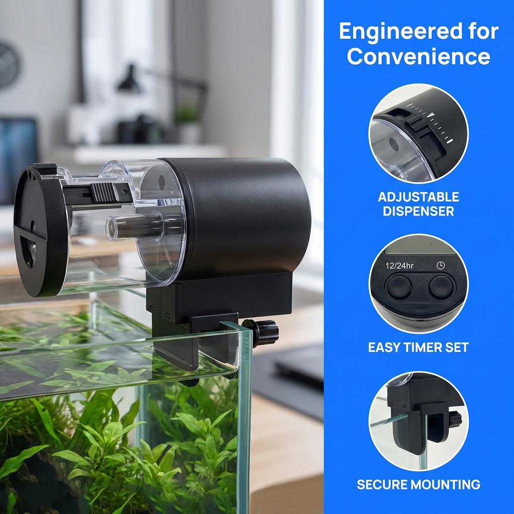 Auto Fish Tank Feeder Large Capacity Timer Fish Food Dispenser Intelligent Control Fish Feeder for Aquarium and Turtle Tank