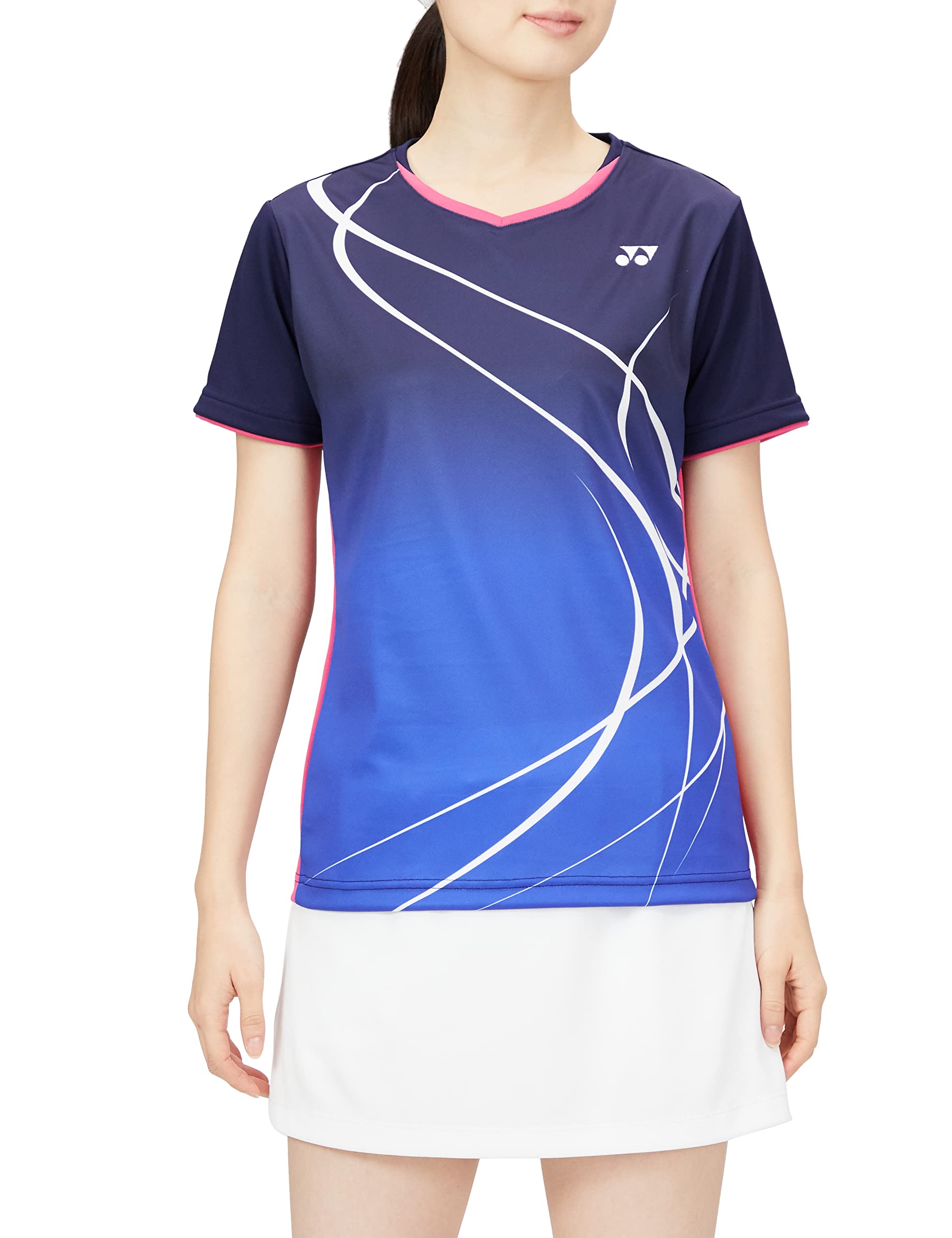 

Рубашка с коротким рукавом Игровая рубашка темно-синяя XO [YONEX] женская (019)