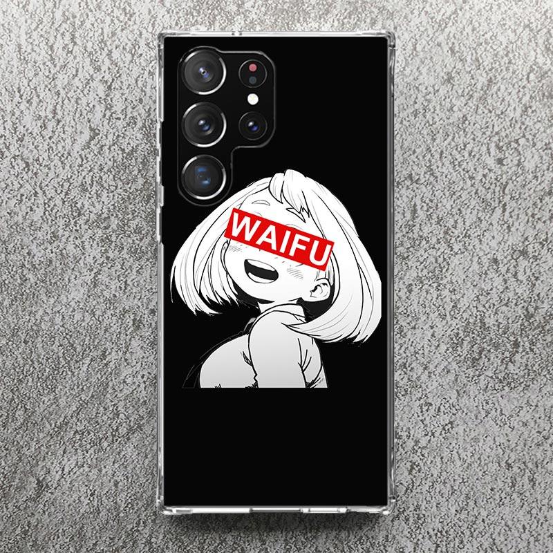 Sugoi Senpai Japanese Anime Waifu Print Soft Case for Samsung Galaxy S25 Edge S24 S23 S22 Ultra S21 Plus S20 FE Phone Shell S10