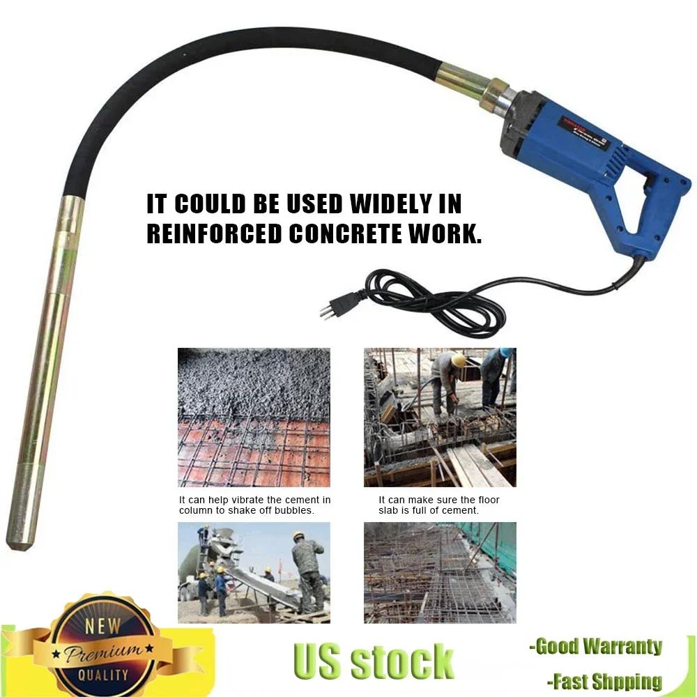 High-Performance Electric Concrete Vibrator, Handheld Long Shaft Vibrating Tool Durable & Easy To Use for Construction Projects