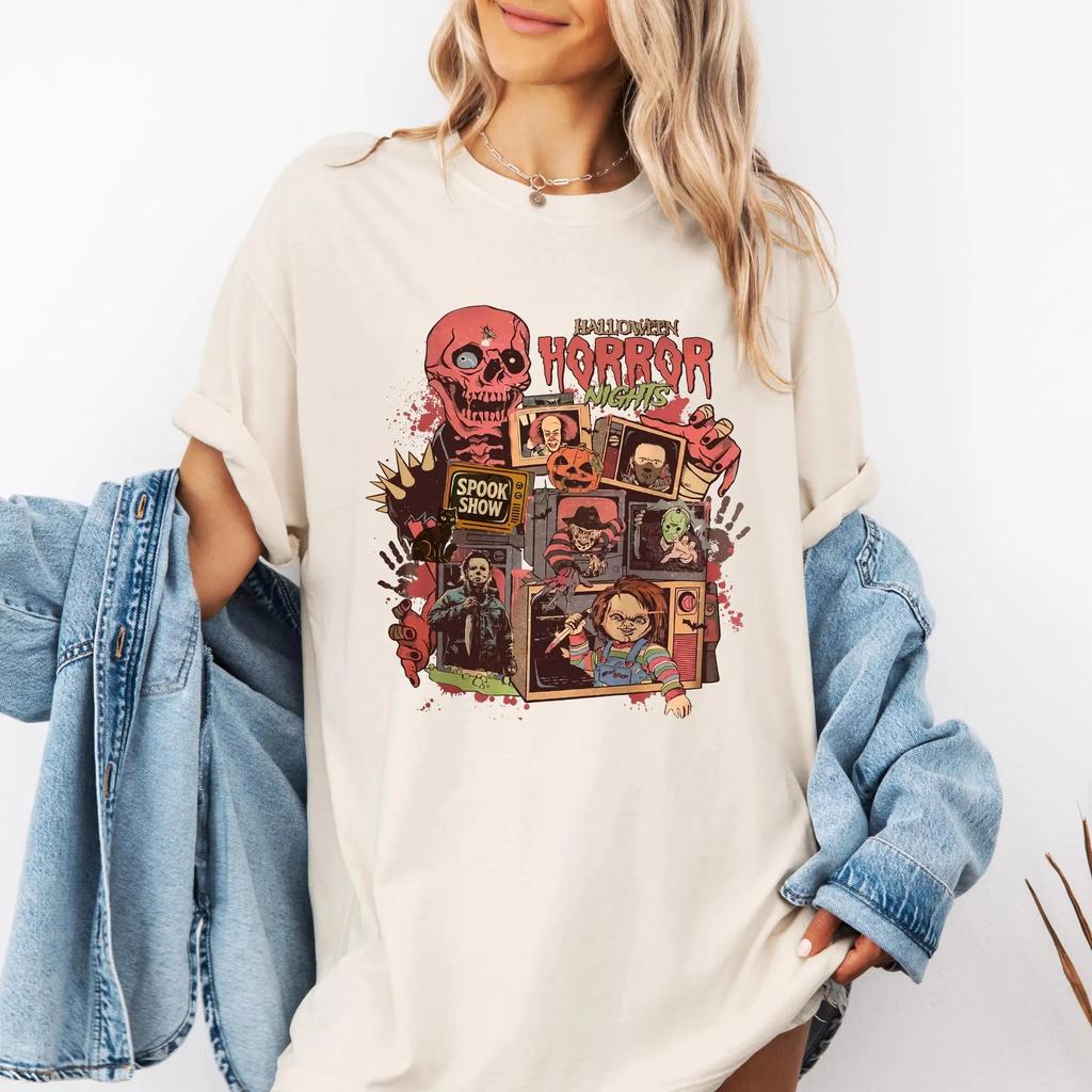 Halloween Horror Nights Horror Characters Shirt Universal Studios Scary Movie Shirt Halloween Shirt Gift for Her Him