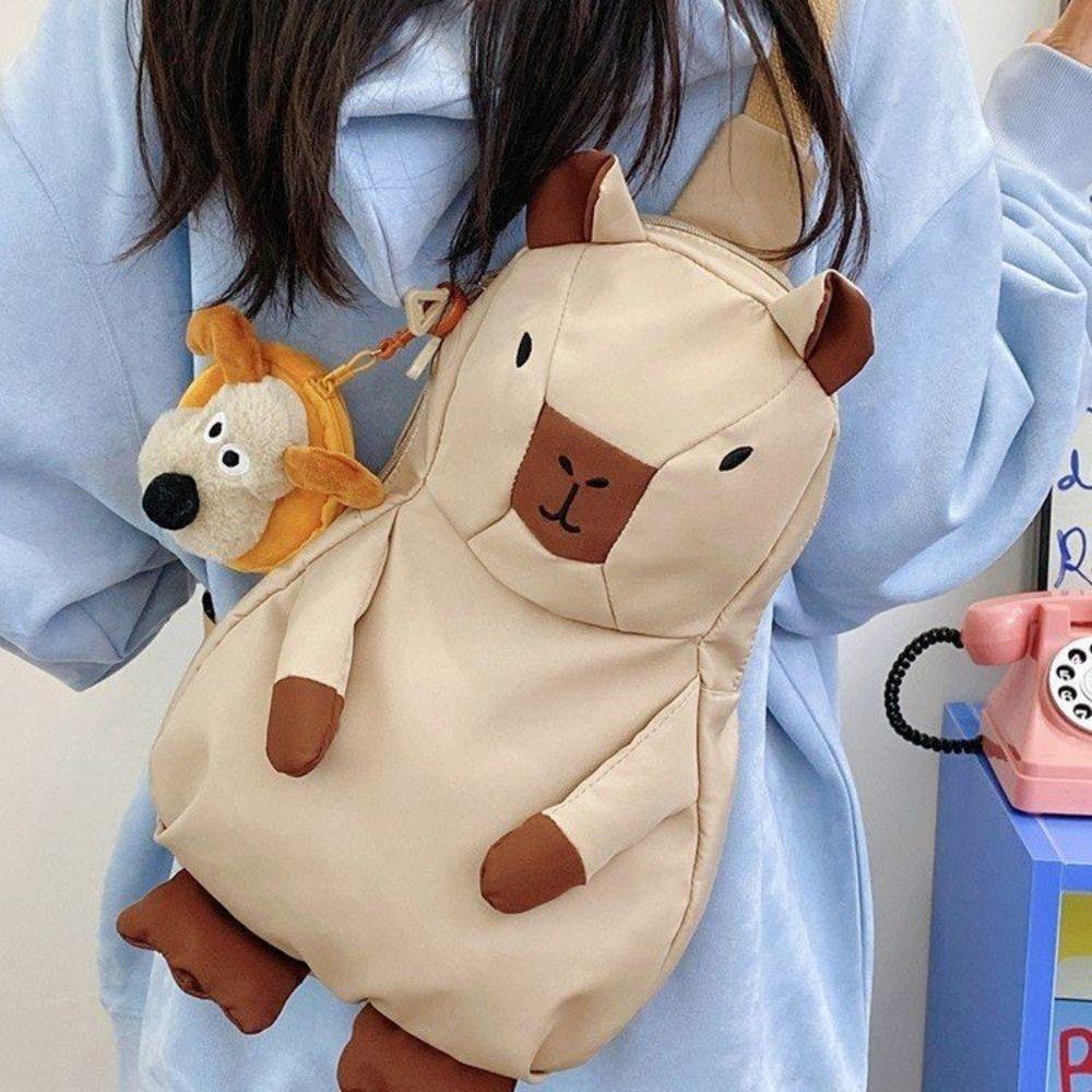 

Рюкзак для хранения в виде морской свинки Capybara Сумка через плечо Capybara Cartoon Shoulder Bag Unisex