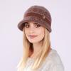 Autumn Winter Hats Women's Knitted Hat Mixed Color Fashion Thick Warm Hat All-match Bucket Hat