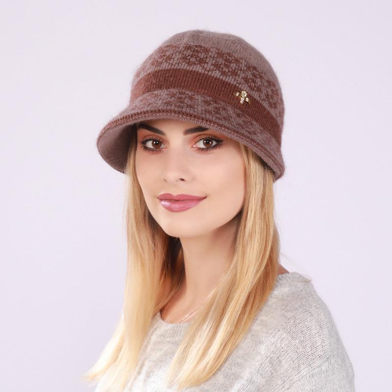 Autumn Winter Hats Women's Knitted Hat Mixed Color Fashion Thick Warm Hat All-match Bucket Hat