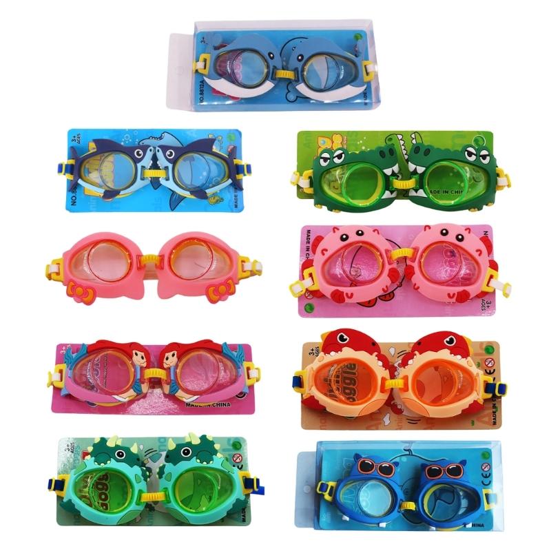 Kids AntiUV Swim Goggles Cartoon AntiFogs Toddlers Swim Glasses Adjustable Waterproofs Swimming Glasses for Boy Girls