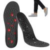 Foot Magnetic Therapy Massage Insoles Breathable Shoe Foot Pain Relief Massage Insoles(L 45‑47 Black)