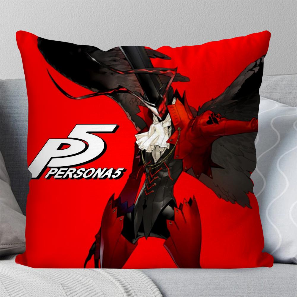 P-Persona 5 Role Playing Game Pillow Case Square Pillow Bedroom Sofa Leisure Comfortcushioncar Living Room Home Decoration 40X40