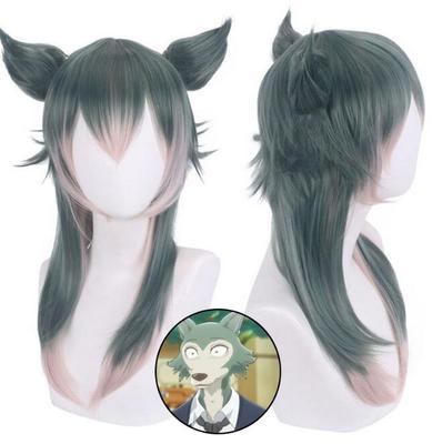 Anime BEASTARS Legoshi Cosplay Perücke Mit Wolfsohren Personifizierte Bestien Cosplay Farbverlauf Hitzebeständige Haarperücken + Perückenkappe